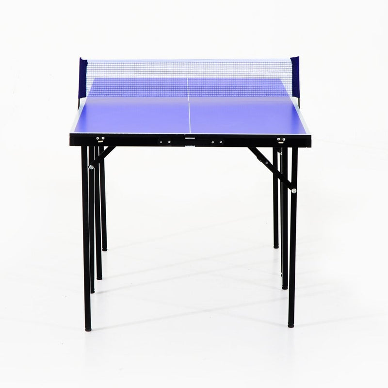 Folding Mini Ping Pong Table Set Compact Tennis Top Professional Net Games Sports Training Play Blue