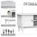 TV Stand Unit Corner Table, MDF-Ivory White
