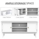 TV Stand Unit Corner Table, MDF-Ivory White