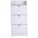 Shoe Storage Cabinet, 3 Drawers, Chipboard-White