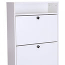 Shoe Storage Cabinet, 3 Drawers, Chipboard-White