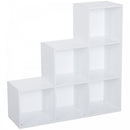 3-tier Step 6 Cubes Storage Unit Particle Board Cabinet Bookcase Organiser Home Office Shelves - White