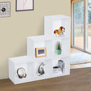 3-tier Step 6 Cubes Storage Unit Particle Board Cabinet Bookcase Organiser Home Office Shelves - White
