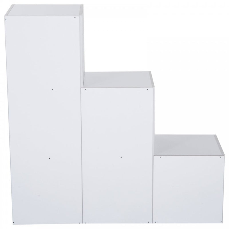 3-tier Step 6 Cubes Storage Unit Particle Board Cabinet Bookcase Organiser Home Office Shelves - White