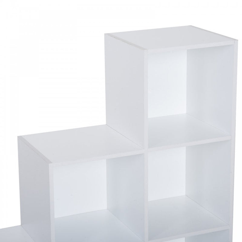 3-tier Step 6 Cubes Storage Unit Particle Board Cabinet Bookcase Organiser Home Office Shelves - White