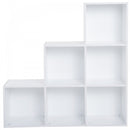 3-tier Step 6 Cubes Storage Unit Particle Board Cabinet Bookcase Organiser Home Office Shelves - White