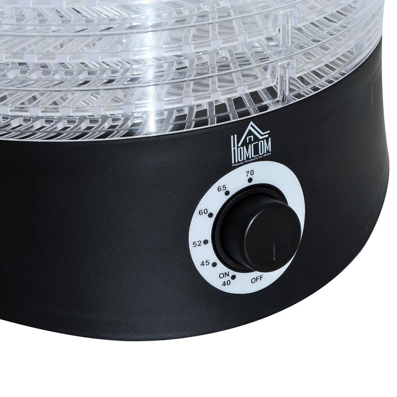 HOMCOM Fruit & Vegetable Dryer 5 Tray 280W - Black