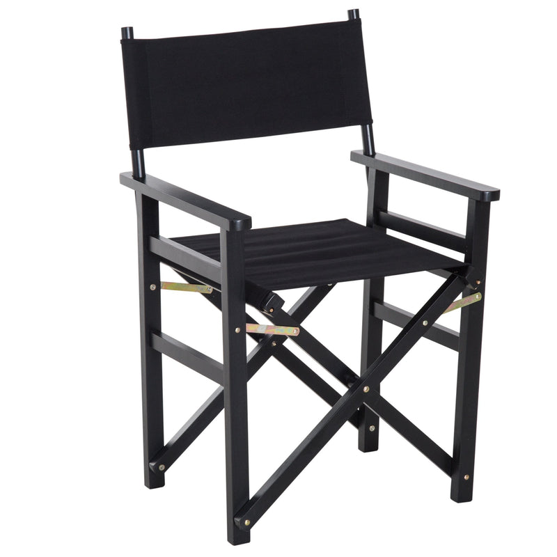 Wooden Director's Folding Chair,56L-Black