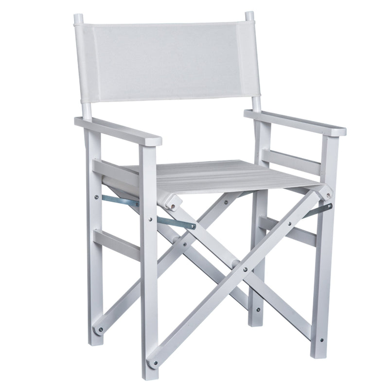 Wooden Director's Folding Chair,56L-White