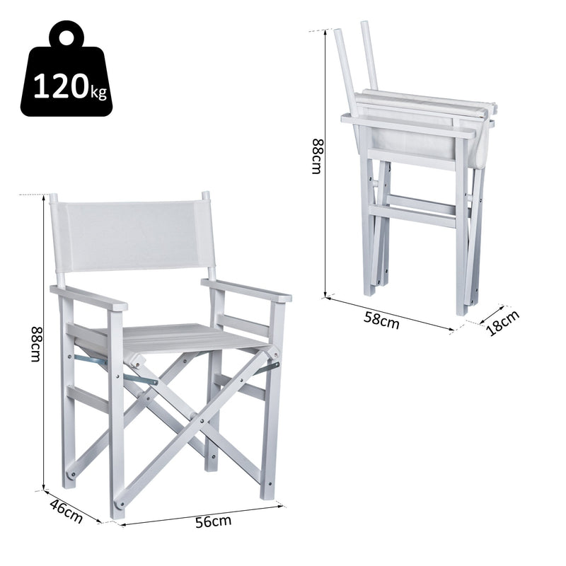 Wooden Director's Folding Chair,56L-White