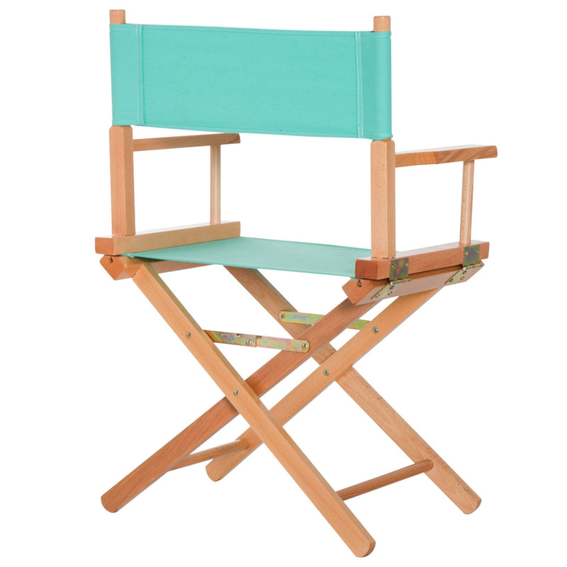 Wooden Director's Folding Chair-Green/Natural Wood