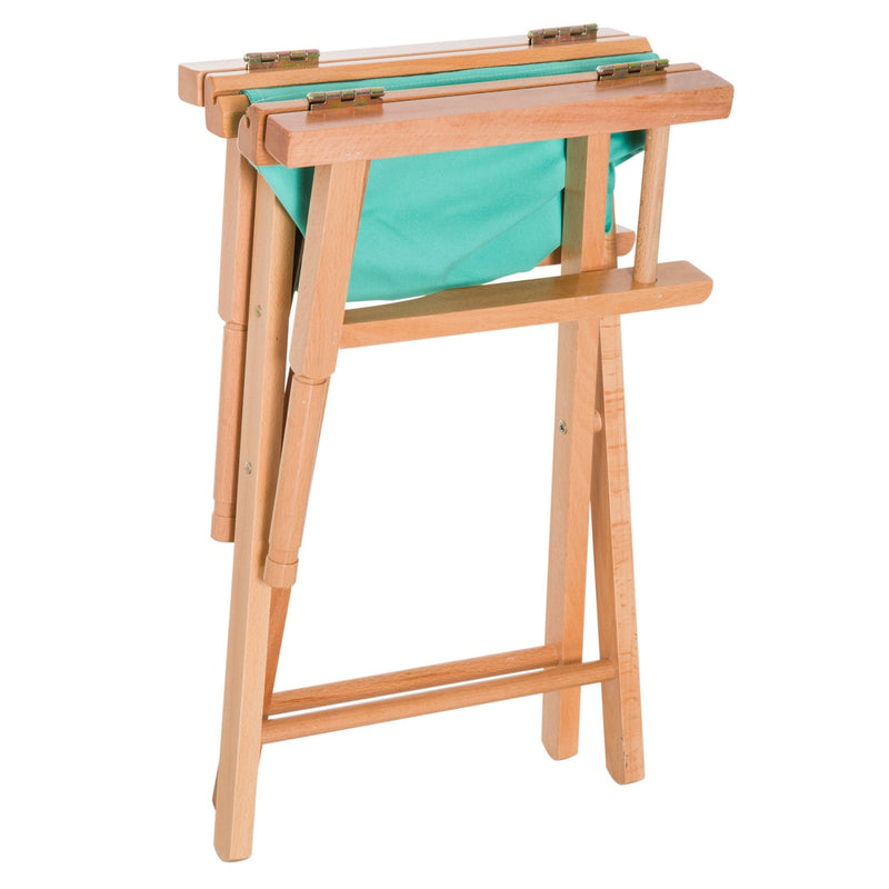 Wooden Director's Folding Chair-Green/Natural Wood
