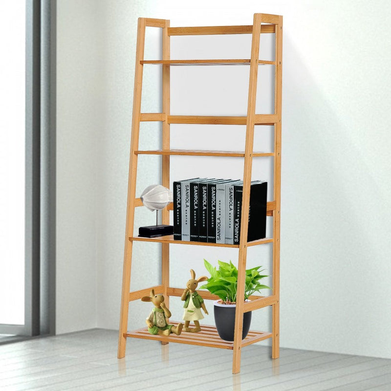 Bookshelf, 4-Tier,Bamboo, 48Lx30Wx119H