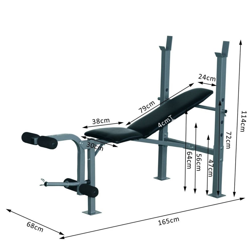 4-Levels Adjustable Weight Bench Training Workout Flat Gym Chest Leg Arm Bench w/4 Incline Postions-Black