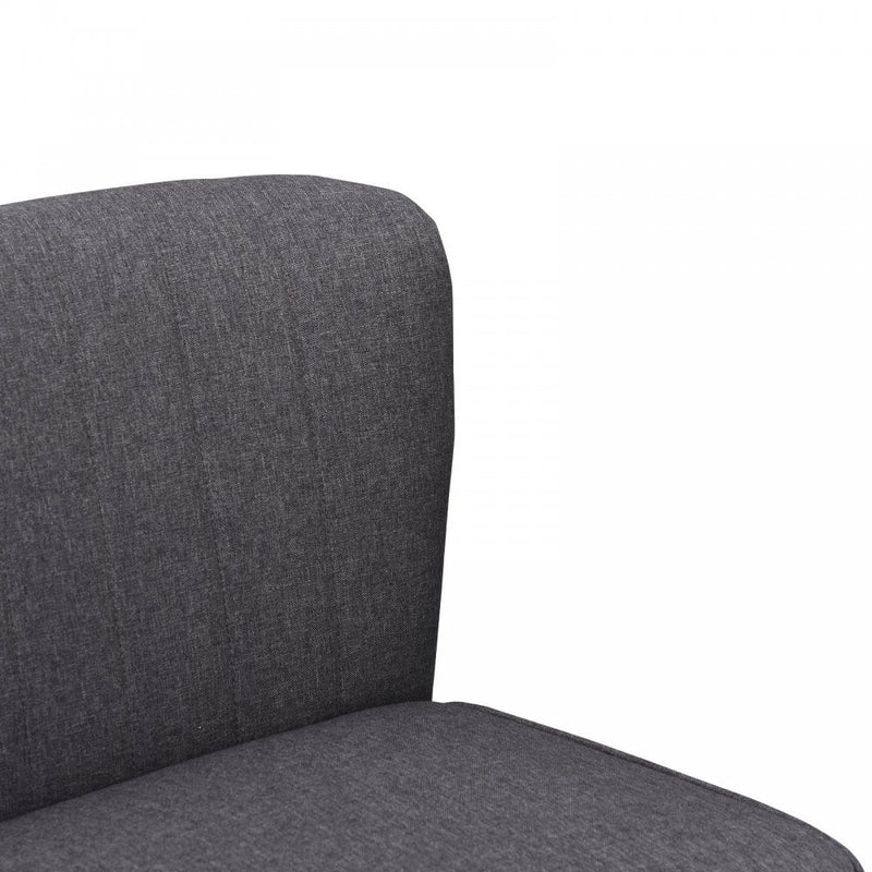 Modern Double Seat Sofa Bed Loveseat Couch Compact Padded Linen Wooden Legs-Dark Grey