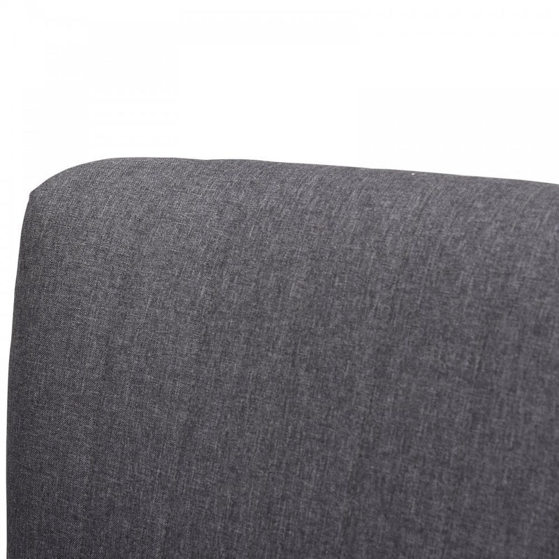 Modern Double Seat Sofa Bed Loveseat Couch Compact Padded Linen Wooden Legs-Dark Grey