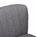 2 Seater Sofa Compact Loveseat Couch Bed Padded Linen Wooden Legs-Grey