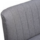 2 Seater Sofa Compact Loveseat Couch Bed Padded Linen Wooden Legs-Grey