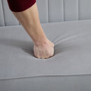 Faux Velvet Upholstered 2-Seater Sofa Small Sofa w/Wood Legs Grey