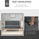Modern Double Seat Sofa Loveseat Couch 2 Seater Compact Sofa Padded Linen Wood Leg, Charcoal Grey Legs