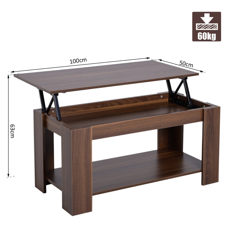 Coffee Table, 50/63H cm-Natural Wood Grain Colour
