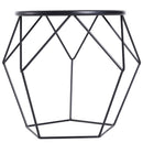Steel Minimalist Pentagon Shaped Round Coffee Table Black