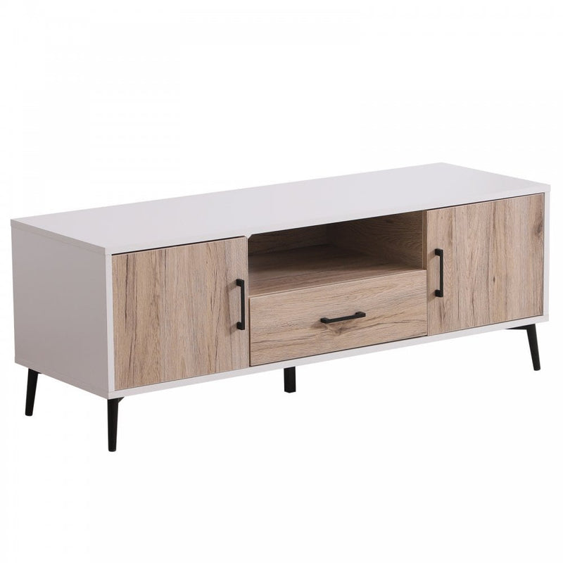 TV Stand, 120Lx40Wx44.5H cm-Oak/White Colour