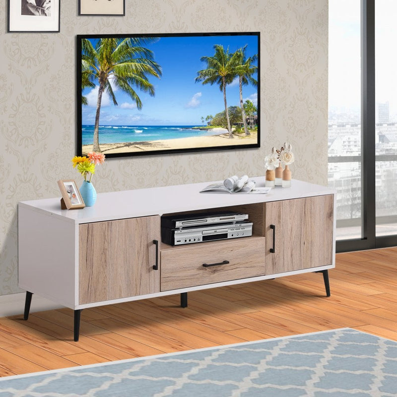 TV Stand, 120Lx40Wx44.5H cm-Oak/White Colour