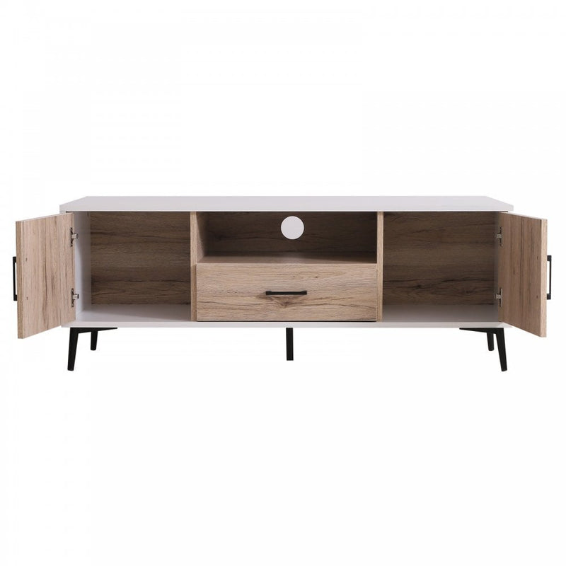 TV Stand, 120Lx40Wx44.5H cm-Oak/White Colour