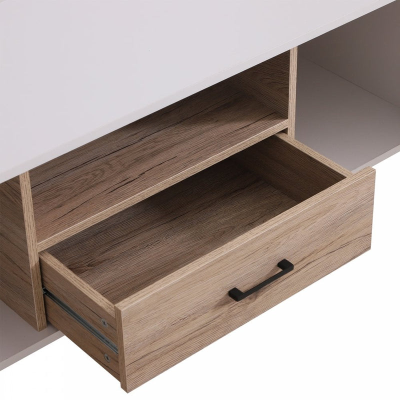 TV Stand, 120Lx40Wx44.5H cm-Oak/White Colour