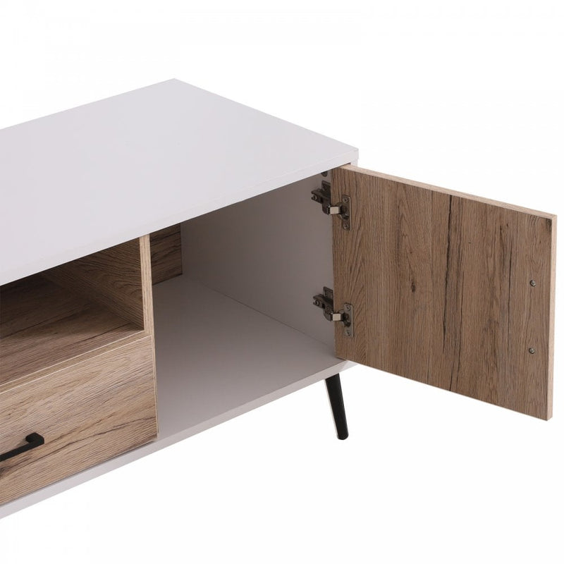 TV Stand, 120Lx40Wx44.5H cm-Oak/White Colour