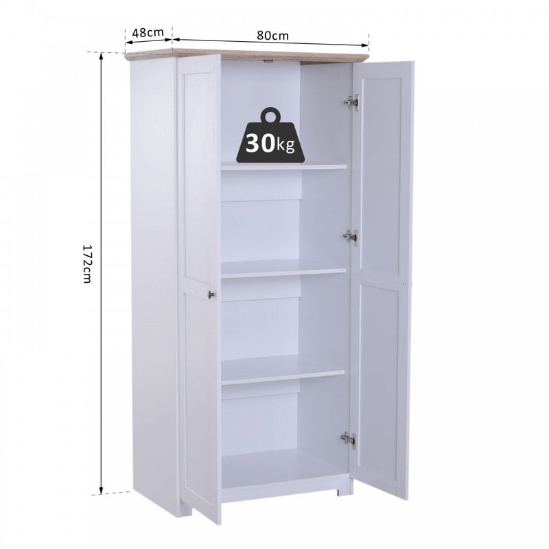 Cabinet With 2 Doors 4 Shelves White
