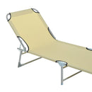 Outsunny Portable Adjustable Lounger,Oxford Cloth-Beige
