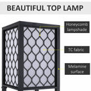 Shelf Floor Lamp 4-tier Open Shelves Wooden, 26L X 26W X 160Hcm - Black/White