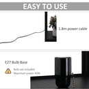 Shelf Floor Lamp 4-tier Open Shelves Wooden, 26L X 26W X 160Hcm - Black/White