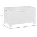 HOMCOM Large Storage Box with Lid & Safety Hinges, White