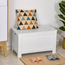 HOMCOM Large Storage Box with Lid & Safety Hinges, White