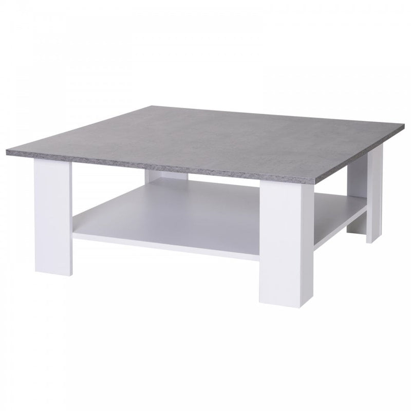 HOMCOM Rustic Coffee Table - Grey  & White