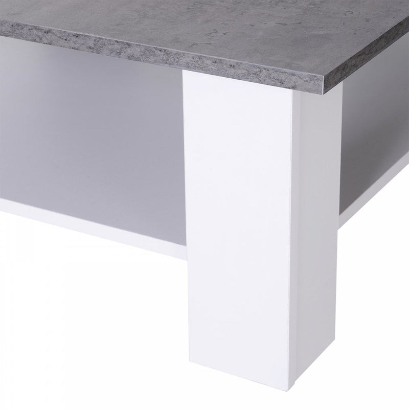 HOMCOM Rustic Coffee Table - Grey  & White