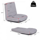 Floor Lazy Sofa Chair 5-Position Adjustable Recliner, 60H x 63W x 65Dcm-Grey