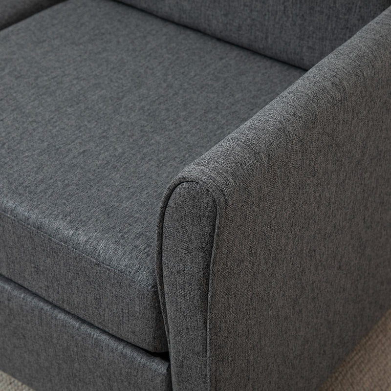 Sofa Double Seat Compact Loveseat Couch Living Room Furniture with Armrest - Grey