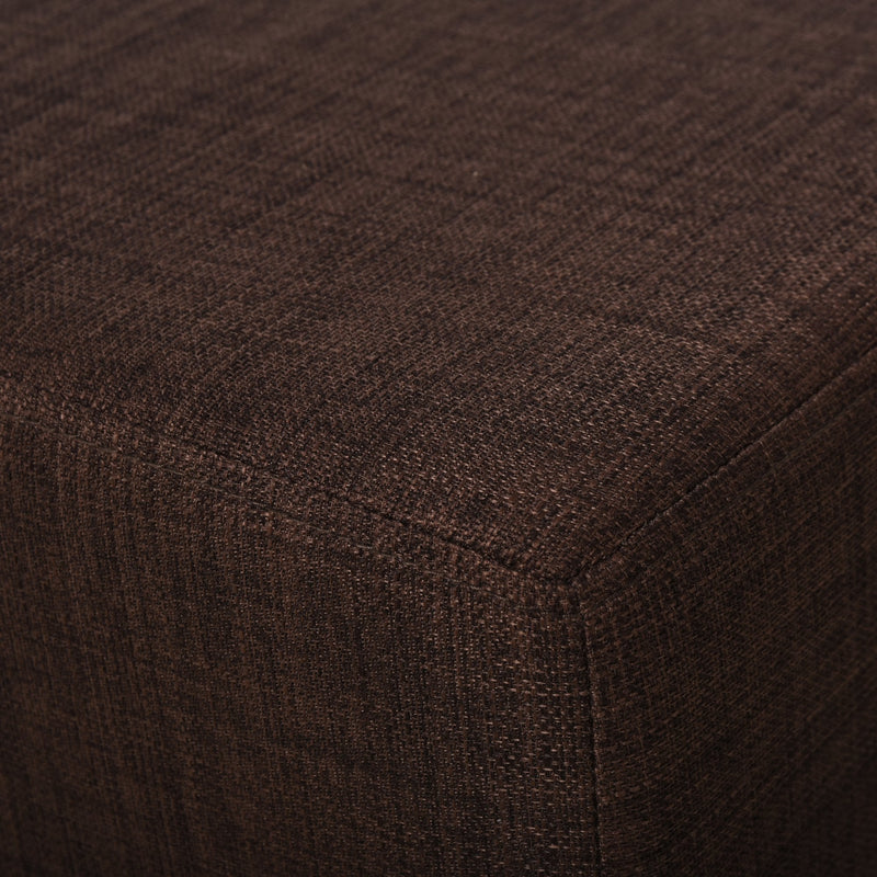 Linen Fabric Footstool Ottoman Cube w/ 4 Plastic Legs Black
