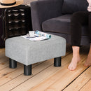 Linen Fabric Footstool Foot rest Small Seat Foot Rest Chair Ottoman Grey Home Office with Legs
