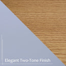 Coffee Table w/Open Display Wood Effect Tabletop Retro Rustic Style Chic Living Room Storage Grey