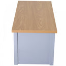 Coffee Table w/Open Display Wood Effect Tabletop Retro Rustic Style Chic Living Room Storage Grey