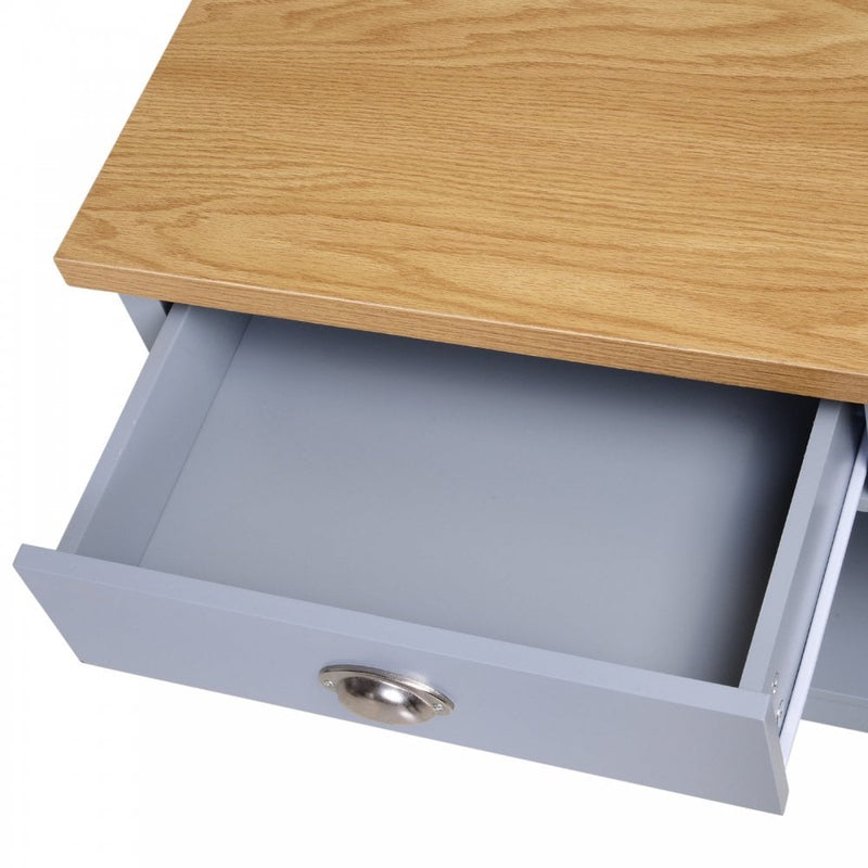 MDF Rustic 2-Drawer Coffee Table Grey