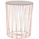 Metal Base MDF Top Duo-Pack Lift-Top Bedside Table Rose Gold