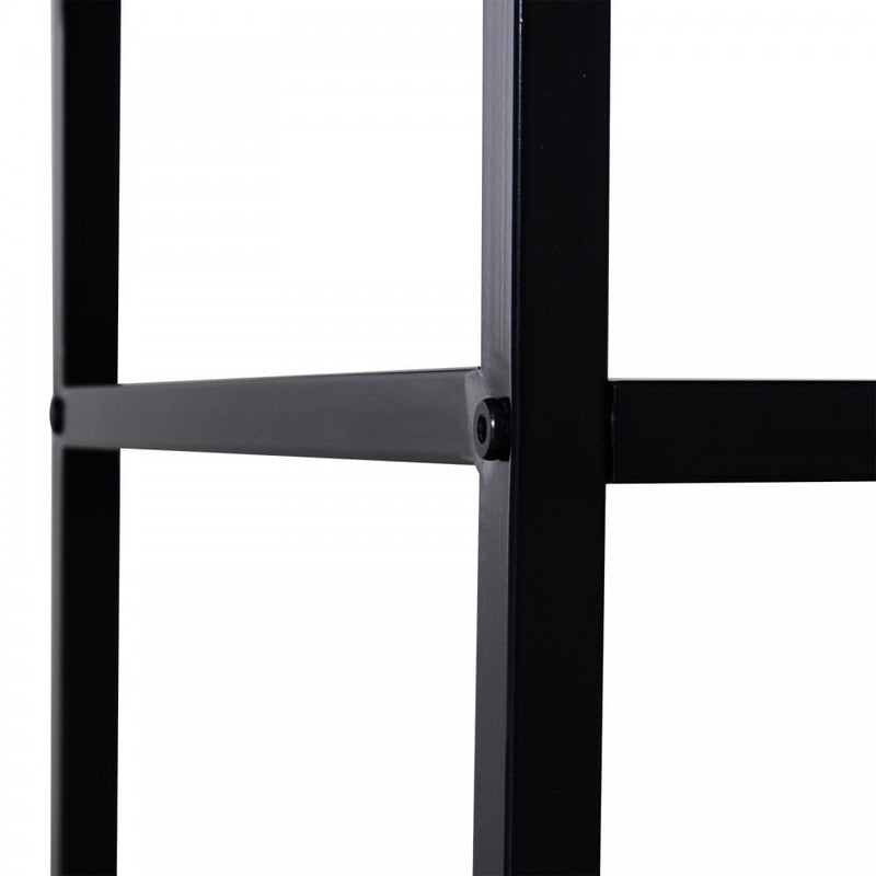 Steel Frame Industrial Style TV Stand w/ Shelf Black/Brown