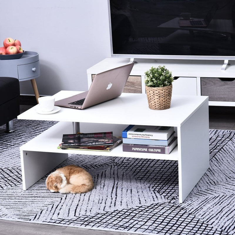 HOMCOM Contemporary Coffee Table  - White