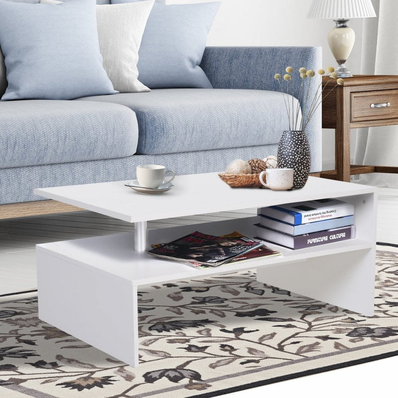 HOMCOM Contemporary Coffee Table  - White